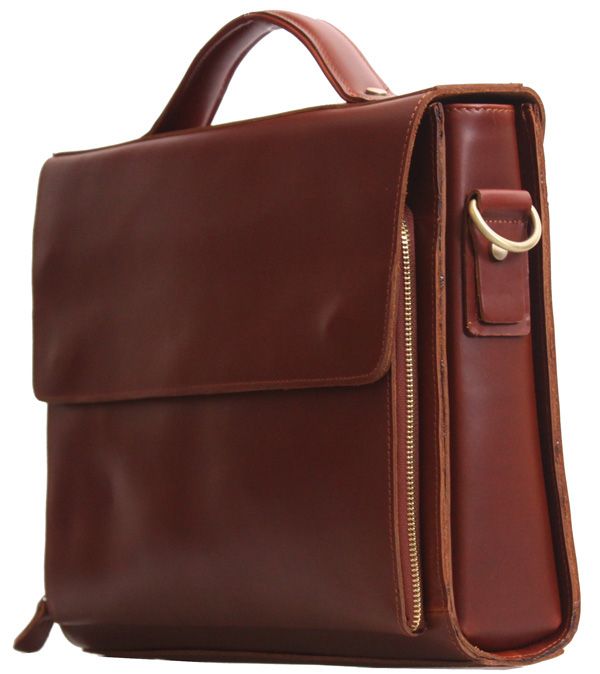 Mens Luxury Thick leather Messenger Briefcases 13.1" laptop Bags