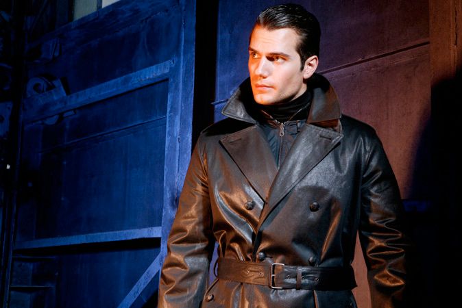 Henry Cavill in leather jacket
