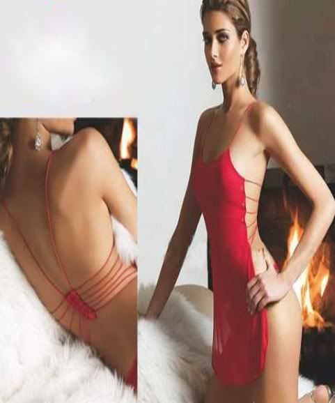 Red Backless Babydoll