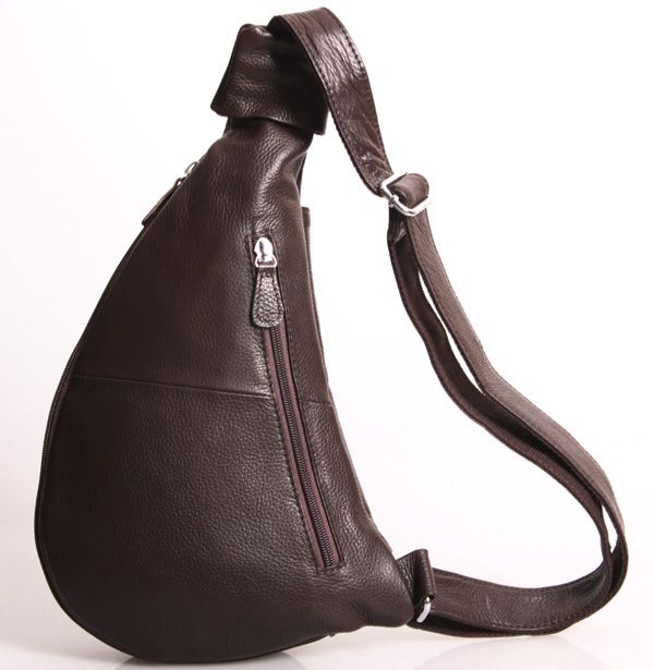 Classic Men's bull Leather Backpack chest Packs Shoulders sling Bag ...