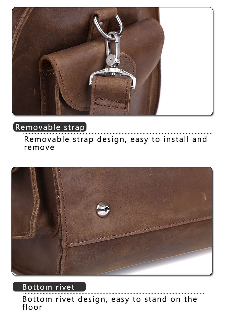 Large Mens Vintage Style Luggage Duffle Bags Real Leather Travel Tote ...