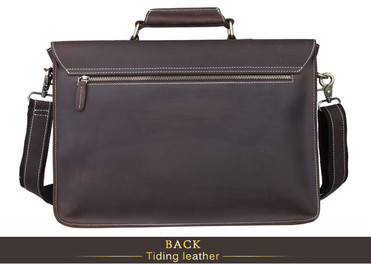 Men's Retro Genuine Leather Messenger Shoulder Bag Laptop Case Satchel ...