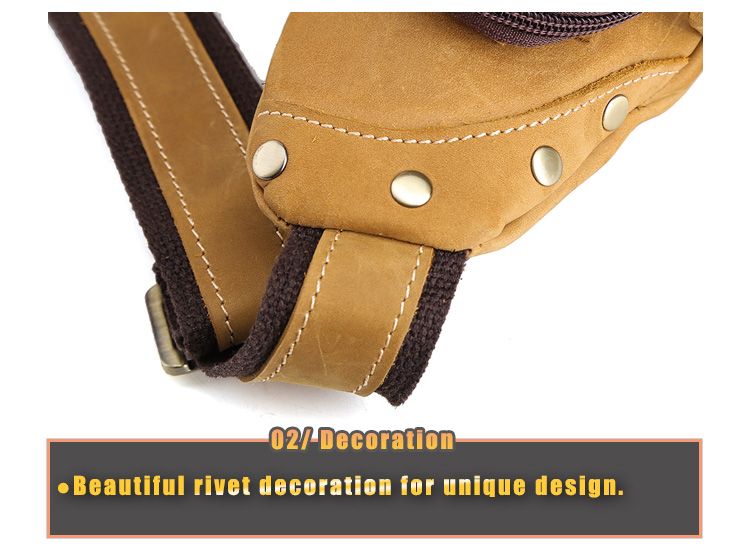 Mens Genuine Leather Sling Pack Shoulder Bag Sport Travel Cross Chest