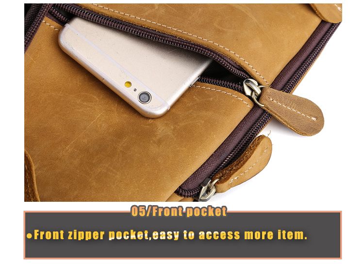 Mens Genuine Leather Sling Pack Shoulder Bag Sport Travel Cross Chest