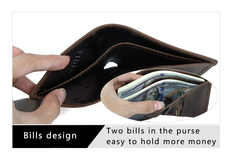 Men's Retro Leather Bifold Wallet Slim Money Clip Credit Card Holder ...