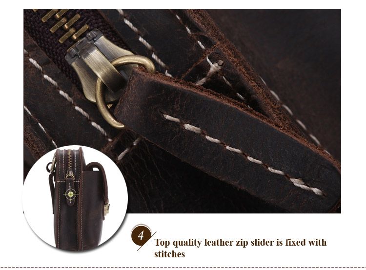 vintage real leather men fanny pack pocket waist belt bag cell phone ...