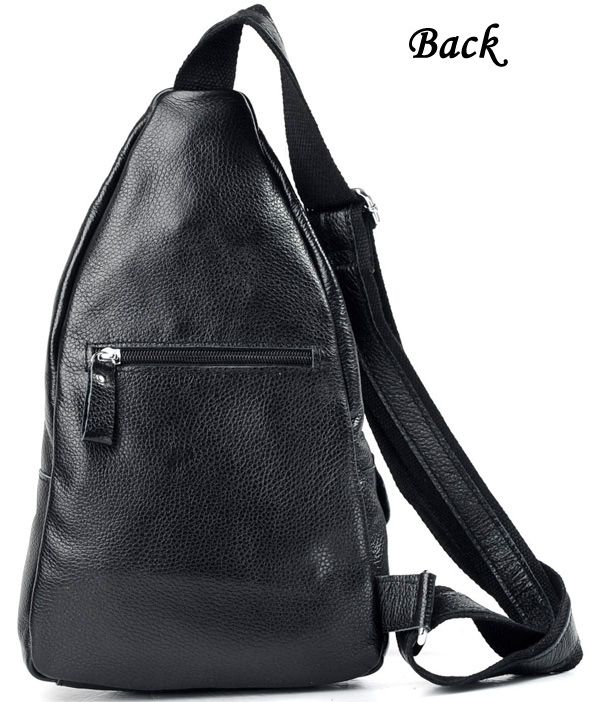 Mens backpack unisex travel bag Sling shoulder bag black brown genuine ...