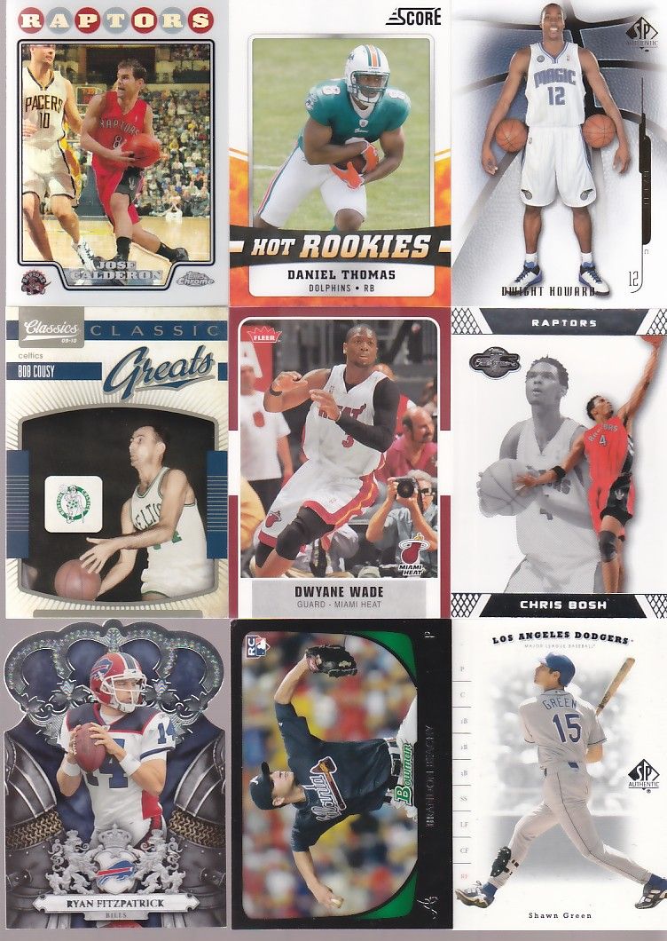 SPORTS CARD COLLECTION BASEBALL FOOTBALL BASKETBALL GU JERSEY ROOKIE 